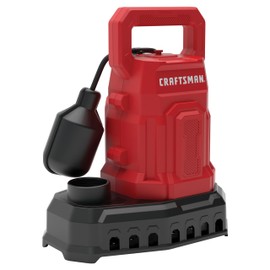 CRAFTSMAN 1/3 HP Fiberglass Reinforced Thermoplastic, Fully Submersible Sump Pump, Efficient Multi-Use Electric Water Pump, Piggy-Back Tether Float Switch, 10 Ft. Cord, 3500 GPH