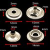 72pcs 15MM Stainless Steel Fastener Snap Press Stud Button for