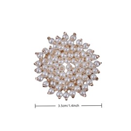 Ivory Pearl Gold Tone Rhinestone Crystal Wedding Bridal Shoe Clips Pair