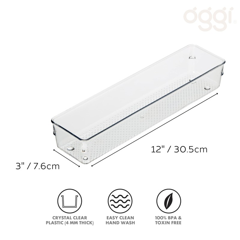 Oggi Clear Drawer Organizer - 3" X 12" - Ideal