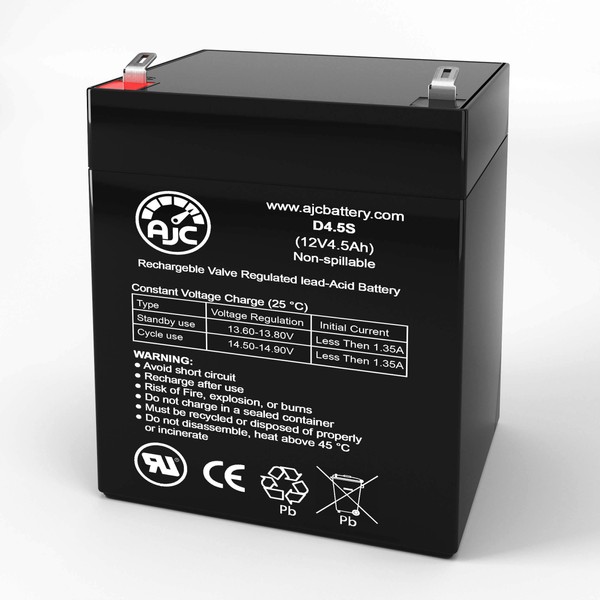 AJC Battery Compatible with Ademco Vista 15P 12V 4.5Ah Alarm
