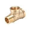 sourcing map Brass Tee Pipe Fitting G1/2 Male x G1/2