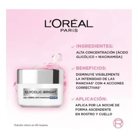 Gel Crema Noche Antimanchas L'oréal Paris Ácido Glicólico
