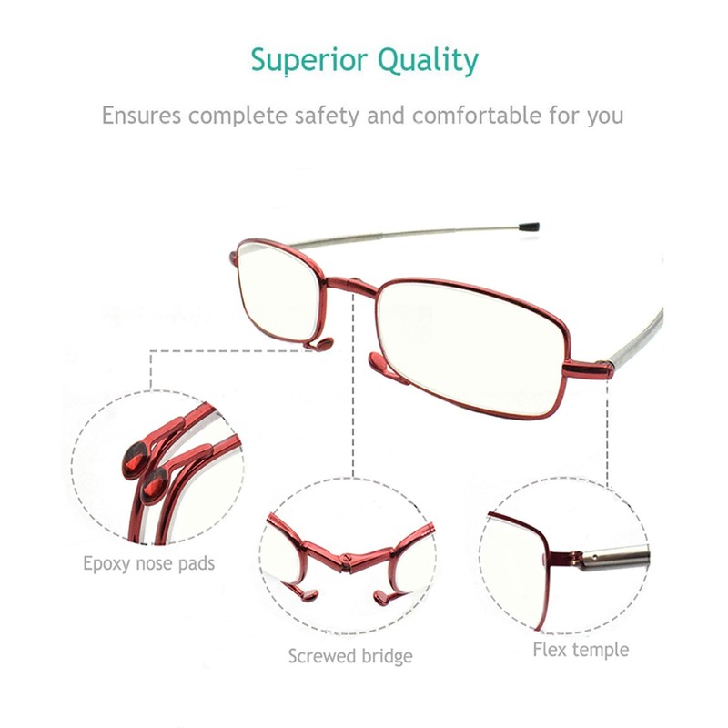 sevenplus 3 Pack Reading Glasses Blue Light Blocking, Anti UV