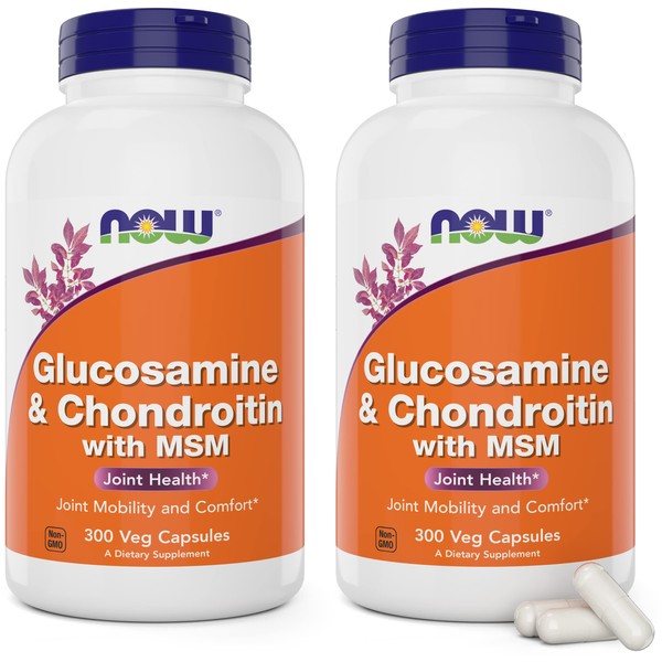 NOW Glucosamine & Chondroitin with MSM, 300 Capsules (Pack of