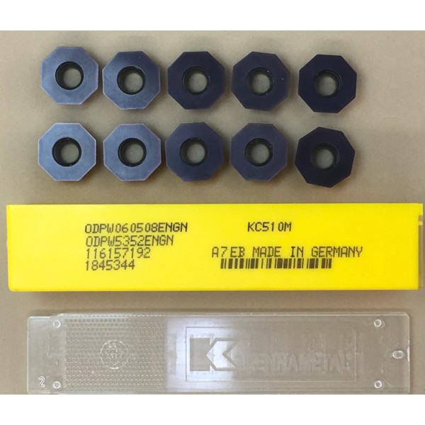 Kennametal 10pc KENNAMETAL ODPW 060508 ENGN Carbide Milling Inserts; KC510MMachin