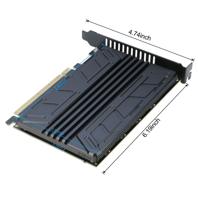Quad NVMe PCIe Adapter, RIITOP 4-Port NVMe to PCI-e 4.0/3.0