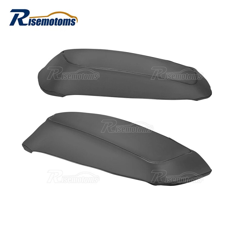 risemotom8 PU Leather Waterproof Hardbag Saddlebag Lid Covers for Harley