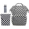 MCWTH Checkered Diaper Bag Backpack Set for Baby Girls Mom,