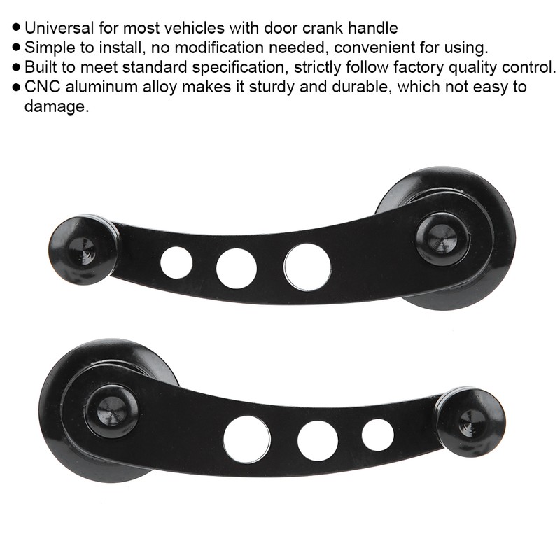 3in Black CNC Aluminum Alloy Window Winder Crank Handle Kit