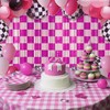 Pink Race Car Foil Fringe Curtains Backdrop Birthday Party Decorations,