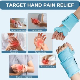 HOT Comfytemp Wrist Ice Pack Wrap for Carpal Tunnel Relief, 2 Gel Packs, Hot Cold