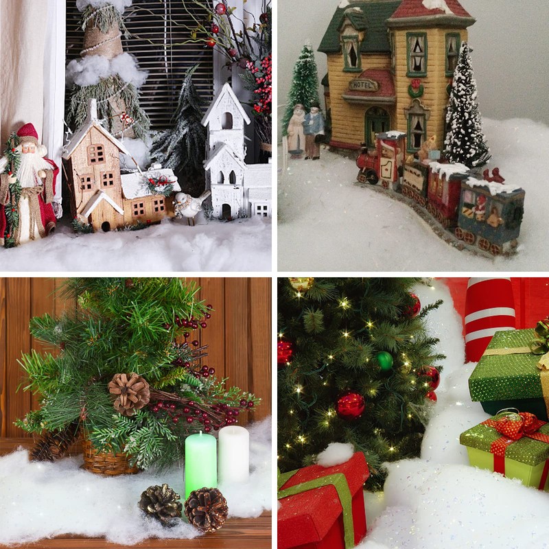 Christmas Glitter Snow Blanket, Fake Snow blanket Roll Indoor Decoration