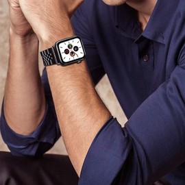 GTX13, GTX12 Smart Watches Band,Lamshaw 22mm Solid Stainless Steel Heavy Band with Butterfly Folding Clasp Link Bracelet Compatible With GZC GTX13, GTX12, ENOMIR GTX12, Tensky GTX12, uaue T60, QXQ T60, QCOQ T60 Smart Watches (Black)