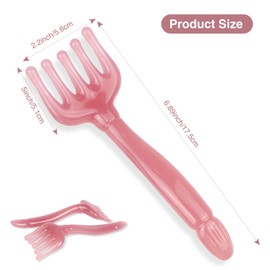 FEUNLEM Resin Head Massager Comb - 2Pack Portable Handheld Scalp Massage Tool, Five Claw Design for Hair Growth & Stress Relief, Gifts for Women/Men, Home Relaxation & Travel Essentials (Pink-Purple)