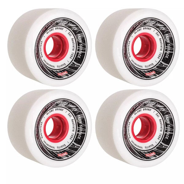 Globe Skateboard Longboard Cruiser Wheels Roundabout Onshore 70mm 83A White/Red