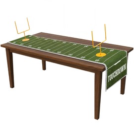 Yungyan 3 Pcs Football Party Table Decor Include 2 Metal Football Goal Post 1 Artificial Grass Table Runner Touch Down Sport Themed Centerpieces Decoration for Rugby Fans Birthday Party Favor Supplies