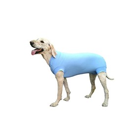 VetMedWear protective clothing recovery suit for wound and bandage protection. After dog surgery, hot spots, and skin disease. Alternative for dog wound. Dog wearing after surgery, XX-Small