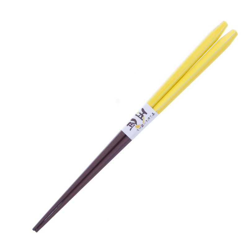 Ishida Frappe Pentagon Chopsticks Made in Japan Yellow 9.1 inches