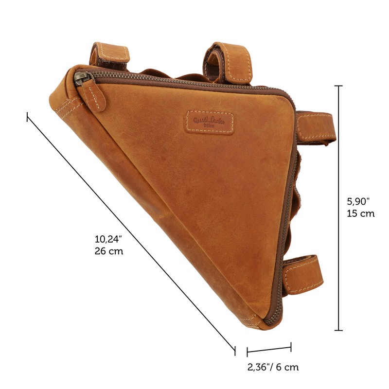 Gusti frame bag leather - Marshall T. bicycle bag tool