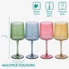 Navaris Multi-Colour Tinted Wine Glasses - Set of 4 -