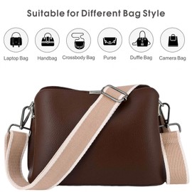 ROYGBCP Adjustable Purse Strap Canvas Crossbody Bag Shoulder Strap Replacement Universal Thick Strap for Handbags, Purses - Unisex Design