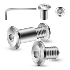 1/4-20 x 1/2" 20Pcs Flat Head Hex Socket Cap Screws Bolts Barrel Nuts Kit, 304 Stainless Steel 18-8, Full Thread by SG TZH (with Hex Spanner)