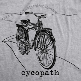 Mens Cycopath T Shirt Funny Cycling Tee Bicycle Shirt for Men Cyclist Gift Funny T Shirts Cool Fitness T Shirt Novelty Tees for Guys Light Grey S