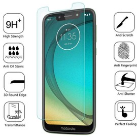 [3-PACK BISEN] Fit For Motorola Moto G7 Play, Moto G7 Optimo (XT1952DL) Screen Protector Tempered Glass, Anti-Scratch, Anti-Fingerprint, Anti-Bubble, Lifetime Protection