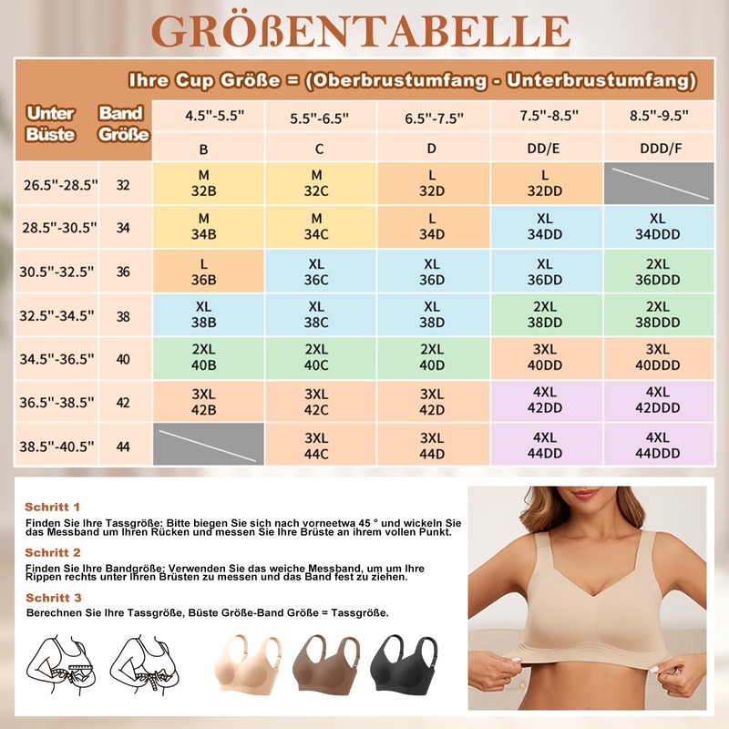 PoseFree Support Bras for Large Breasts Comfort Non Wired |