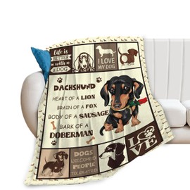 Dachshund Blanket Weiner Dog Throw Blanket Cozy Fleece Flannel Bedding Dachshund Gifts for Women Men Boys Teen Girls Lover Adult Lover Stuff Plush for Couch Sofa Bed Decor 40"X50"