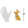 Rustic Yellow Distressed Wooden Rabbit Figurine
