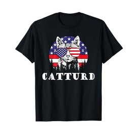Catturd Funny Cat Lover Patriotic Cat Mom Cat Dad Pet Owner T-Shirt, black