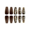 Fall Press on Nails Dark Brown Medium Coffin Fake Nails