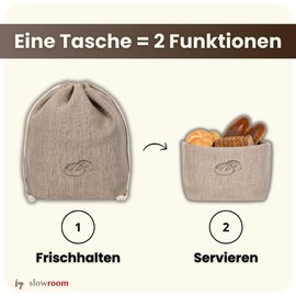 slowroom Bread Bag, Natural Linen, 30 x 34 cm