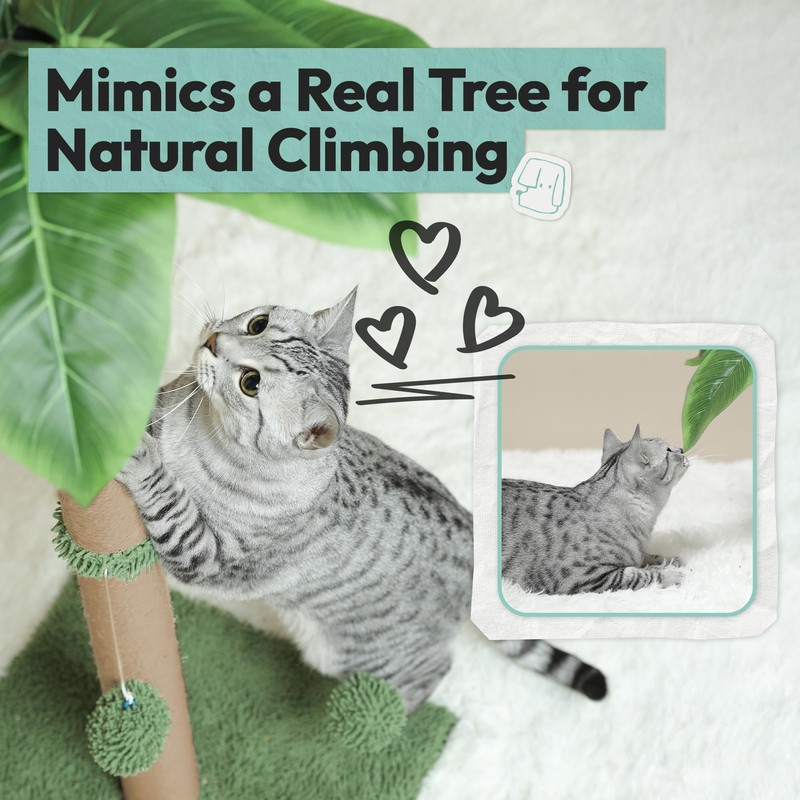 Pomesea Cat Scratching Post, 34'' Tall Cat Scratchers for Indoor