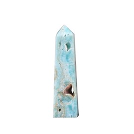 AMOYSTONE Decorative Crystal Tower Natural Hemimorphite Crystal Obelisk Wand Mini 3.5-7 OZ, for Decor, Collection Reiki Chakra Meditation Therapy