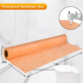 Waterproof Membrane for Shower,3.8 ft x 29 ft Waterproofing Shower Membrane for Tile Wall Floor Bathroom Shower Sauna Steam Room,Tile Underlayment Seam Tape Uncoupling Band,23.6 Mils Thick,110 Sq Ft