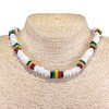 BlueRica Puka & Rasta Coconut Chip Shell Beads Necklace (18")