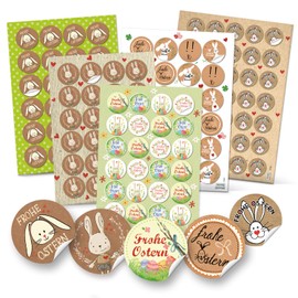 Logbuch-Verlag Juego de 131 pegatinas de Pascua, diseño de conejo de Pascua