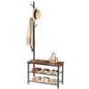 HOOBRO Coat Rack Shoe Bench, 3-Tier Shoe Rack, Industrial Shoe