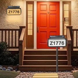Solar Address Sign, Solar Mailbox Numbers with 3 Mounting Options, Solar House Number Sign with 3 Color Options, IP54 Waterproof Solar House Numbers for Outside, Only Lighted Number Sign, Not Mailbox