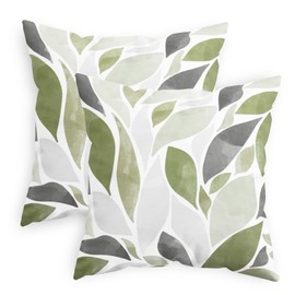 CaliTime Throw Pillow Cases Pack of 2 Cozy Fleece Falling Dahlia Floral Flowers Petals Decorative Cushion Covers for Couch Bed Sofa Farmhouse Decoration 16 X 16 Inches Sage Green Grey
