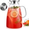 Potdoctor Glass Pitcher with Lid, 1 Gallon 128oz Water Pitcher