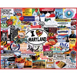 White Mountain - I Love Maryland, 1000 Piece Jigsaw Puzzle, Vintage Advertisement Puzzle