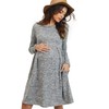 HELLO MIZ Women's Maternity Sweater Knit Dress with Pocket (Heather