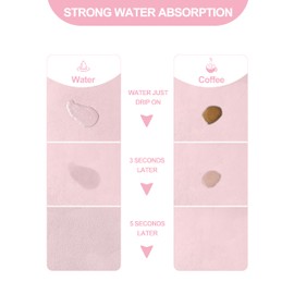 Dish Drying Mat for Kitchen Counter, 12"x19" Dish Drying Pad with Non-slip Rubber Backed, Hide Stain Anti Absorbent for Kitchen Counter, Drying Mat for Coffee Machine Dish Rack (Pink)