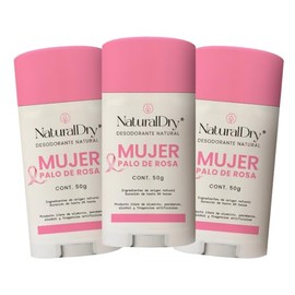NaturalDry - ARTESANAL - Pack de 3 Desodorantes Naturales para Mujer - Formato barra - No obstruye los poros - Bicarbonato - Hidrata tu piel -...     
