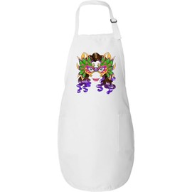 inktastic Mardi Gras Mask with a Smile Adult Apron White 2e4ed