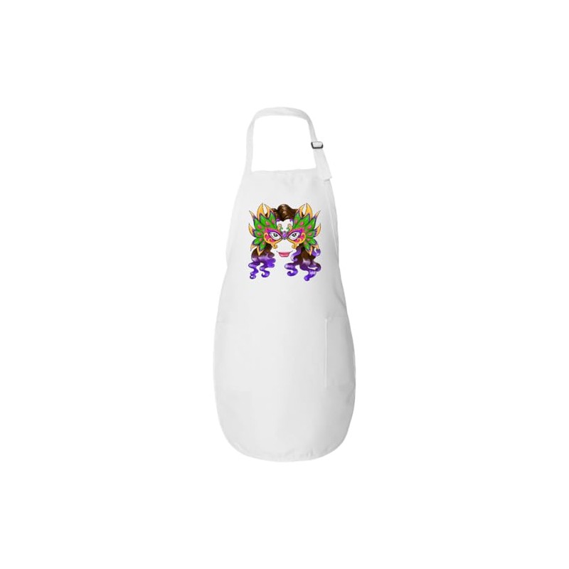 inktastic Mardi Gras Mask with a Smile Adult Apron White